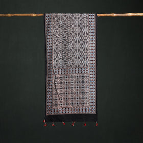 Pure Cotton Ajrakh Hand Block Print Natural Dyed Stole 06