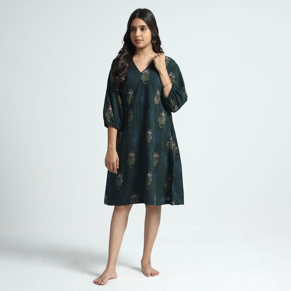 block printed cotton dress