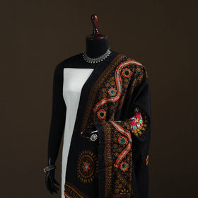 Kutch Hand Embroidered Mirror Work Printed Cotton Dupatta 01