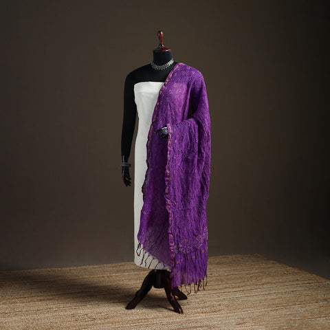 Kutch Bandhani Dupatta in Chanderi Silk 07