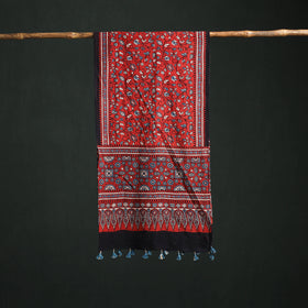Pure Cotton Ajrakh Hand Block Print Natural Dyed Stole 04