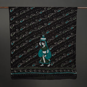  Black Cotton Hand Batik Print Dupatta