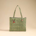 Green Handcrafted Quilted Cotton Handbag