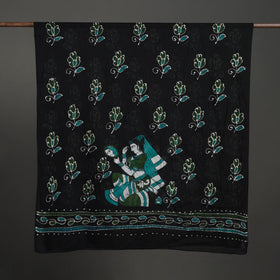 Black - Cotton Hand Batik Print Dupatta 34