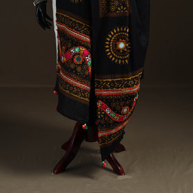 Kutch Hand Embroidered Mirror Work Printed Cotton Dupatta 01