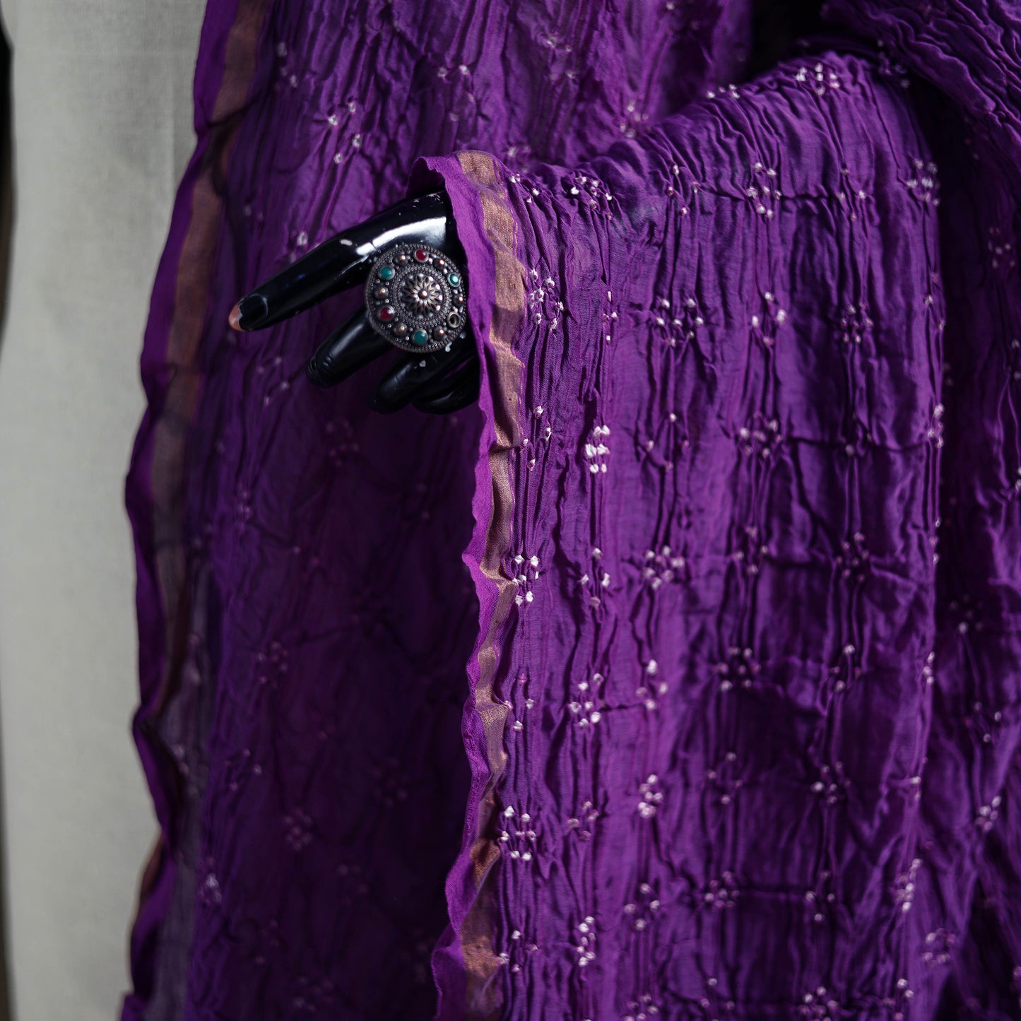 Kutch Bandhani Dupatta in Chanderi Silk 07