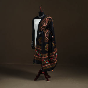 Kutch Hand Embroidered Mirror Work Printed Cotton Dupatta 04