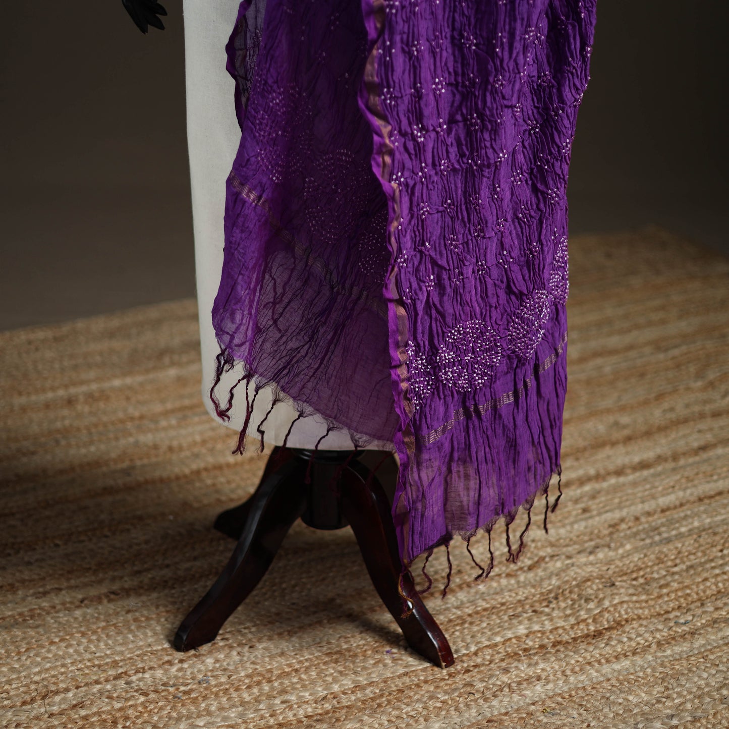 Kutch Bandhani Dupatta in Chanderi Silk 07