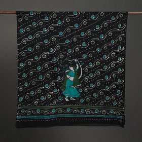  Cotton Hand Batik Print Black Dupatta