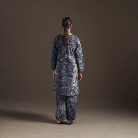 Hand Batik Print Cotton Straight Kurta with Palazzo Set for women 05