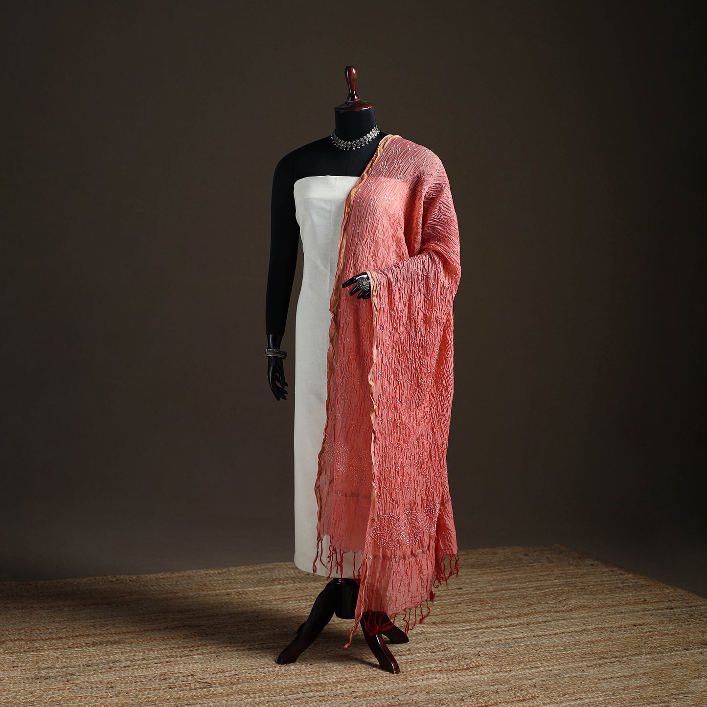 Kutch Bandhani Dupatta in Chanderi Silk 08