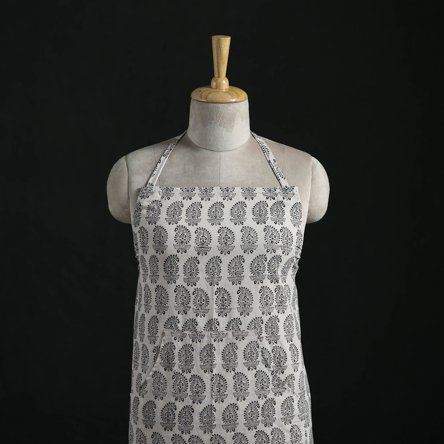 Bagh Hand Block Print Cotton Apron with Pocket 12