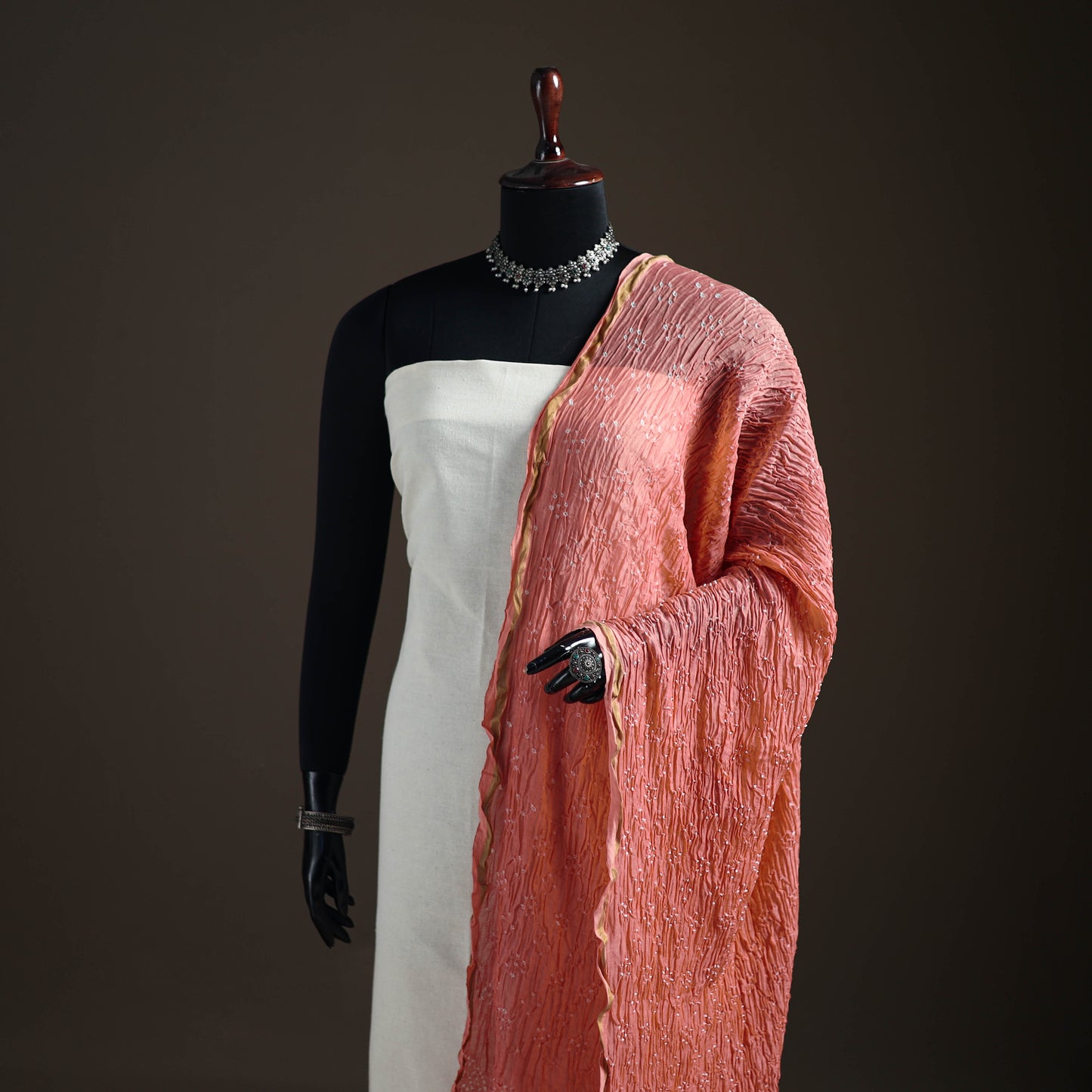 Kutch Bandhani Dupatta in Chanderi Silk 08