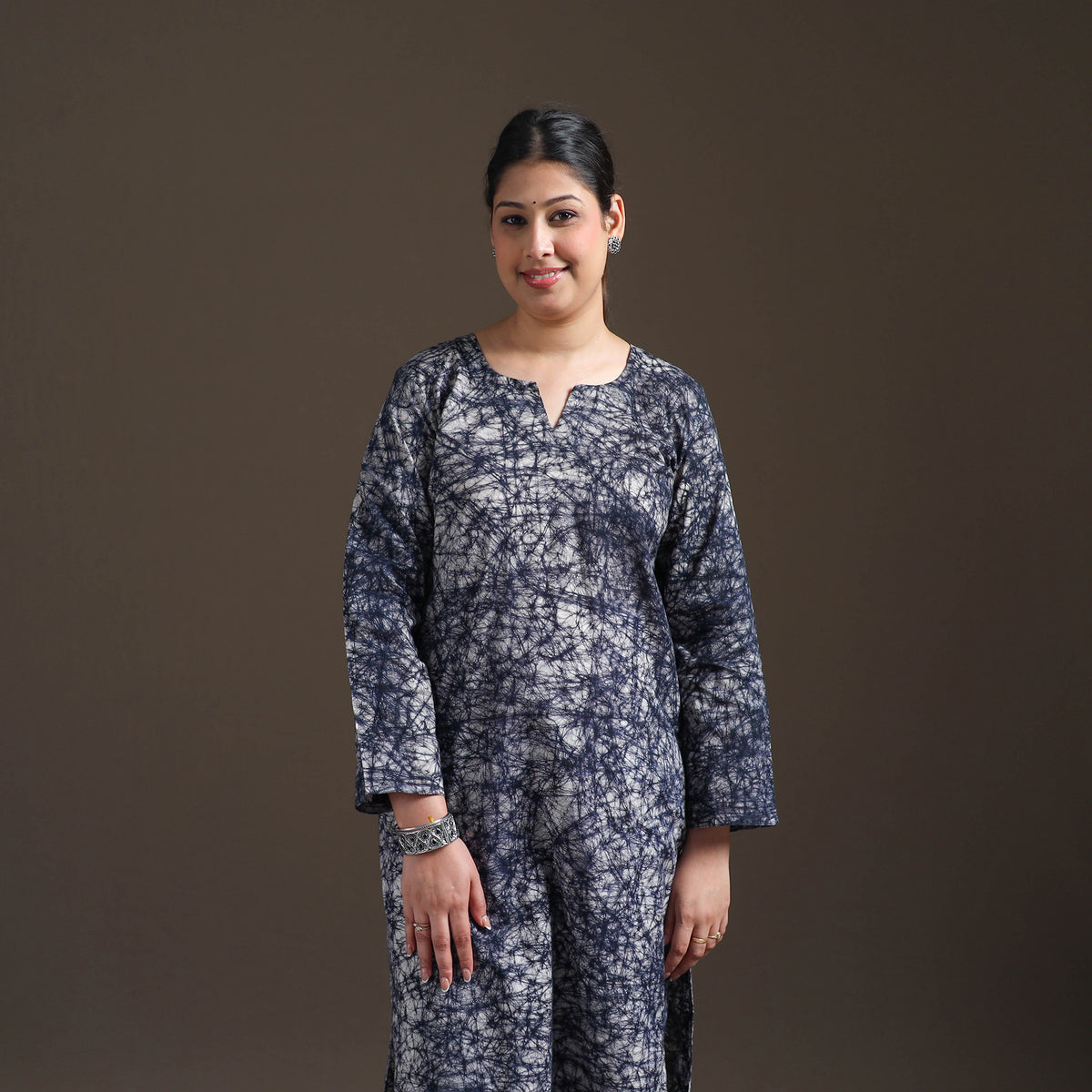 Hand Batik Print Cotton Straight Kurta with Palazzo Set for women 05