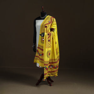 Kutch Hand Embroidered Mirror Work Printed Cotton Dupatta 02