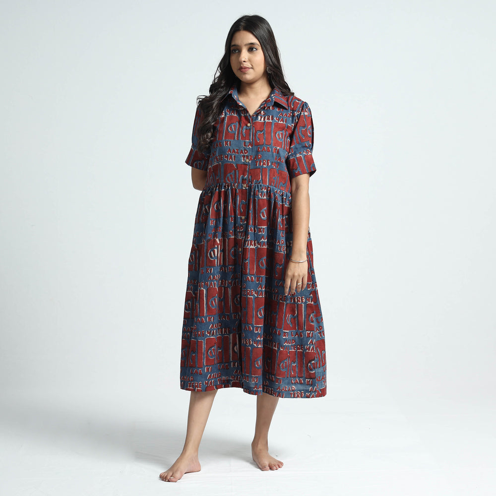 block printed cotton dress