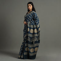 block printed saree