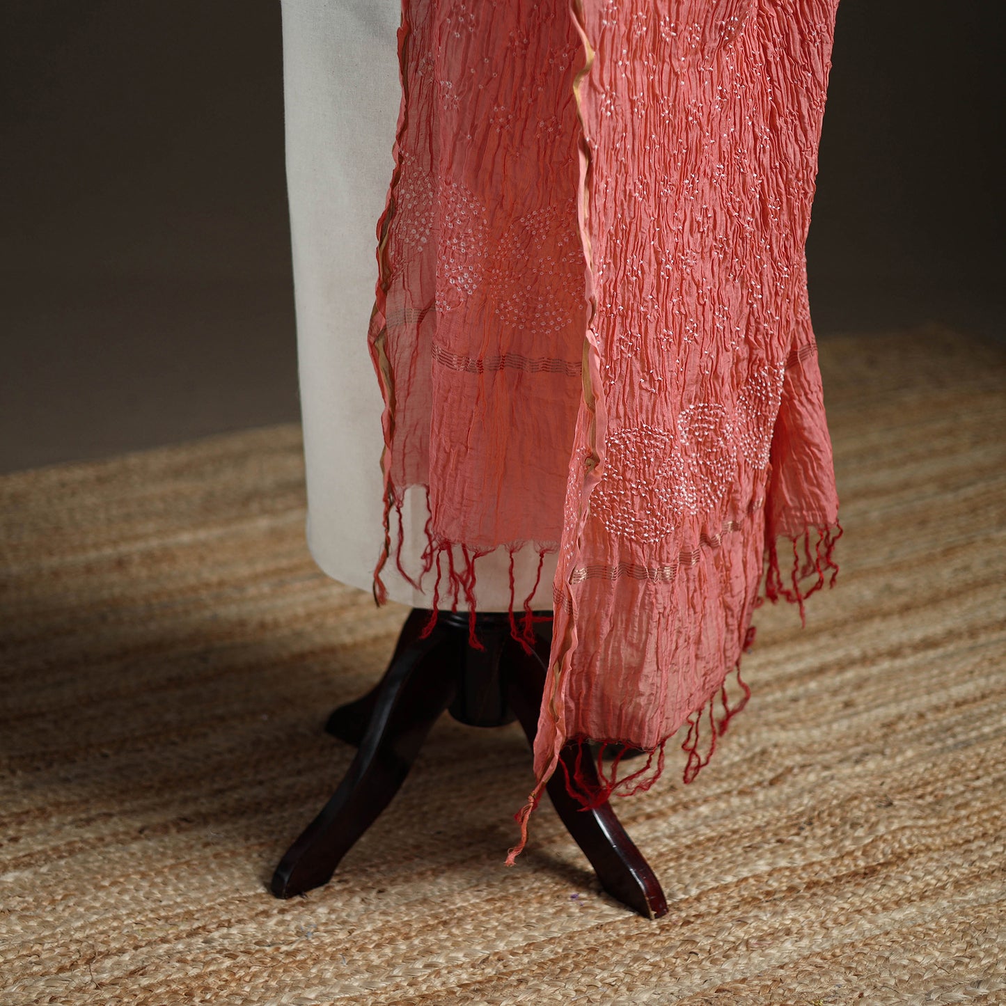 Kutch Bandhani Dupatta in Chanderi Silk 08