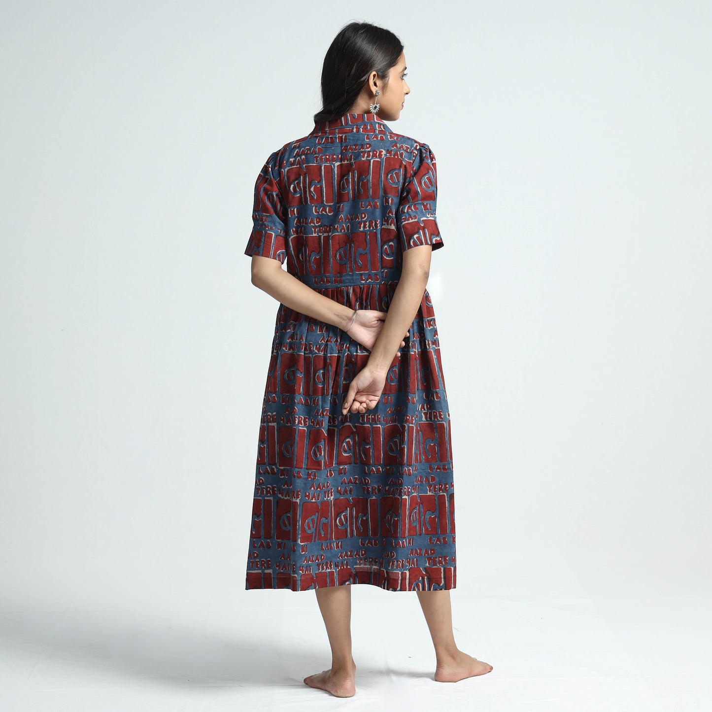 block printed cotton dress