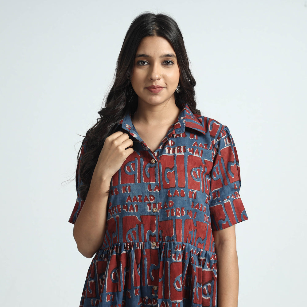 block printed cotton dress