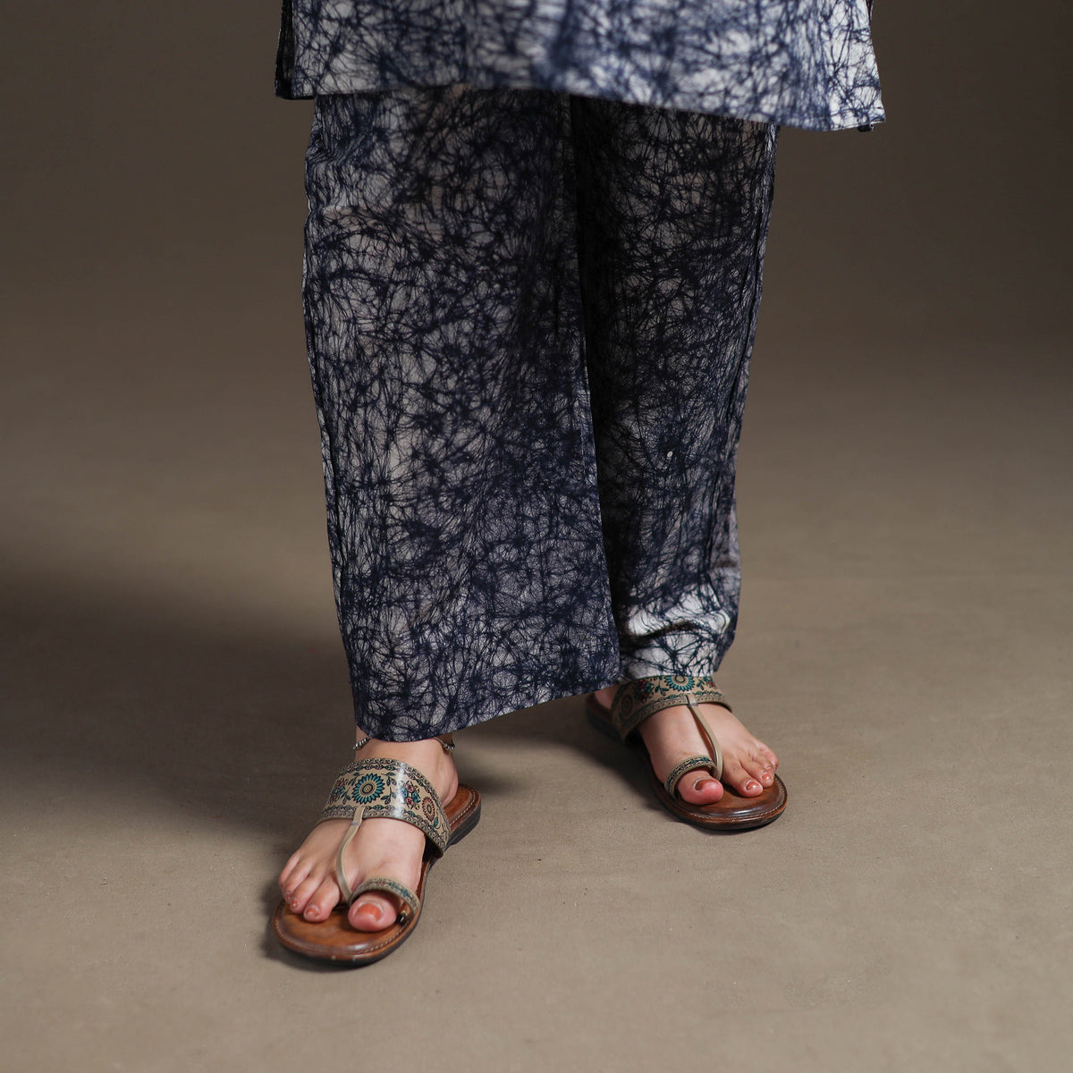 Hand Batik Print Cotton Straight Kurta with Palazzo Set for women 05