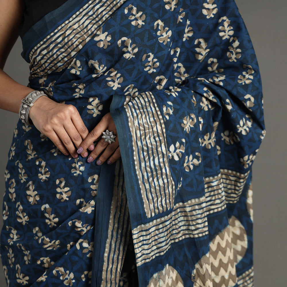 block printed saree