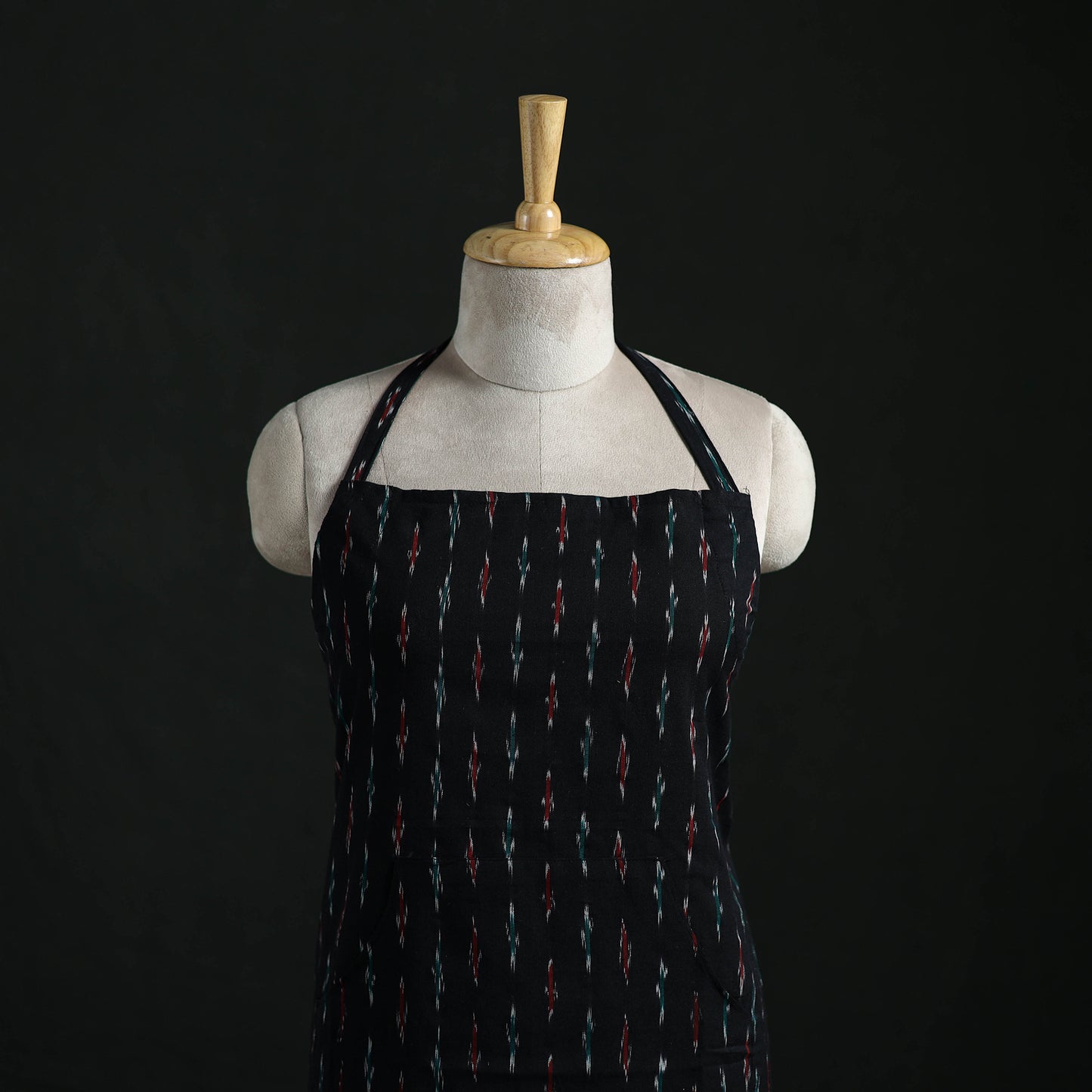 Pochampally Ikat Weave Cotton Apron with Pocket 14