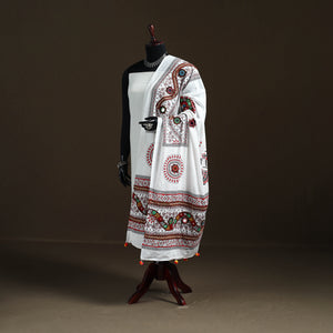 Kutch Hand Embroidered Mirror Work Printed Cotton Dupatta 03