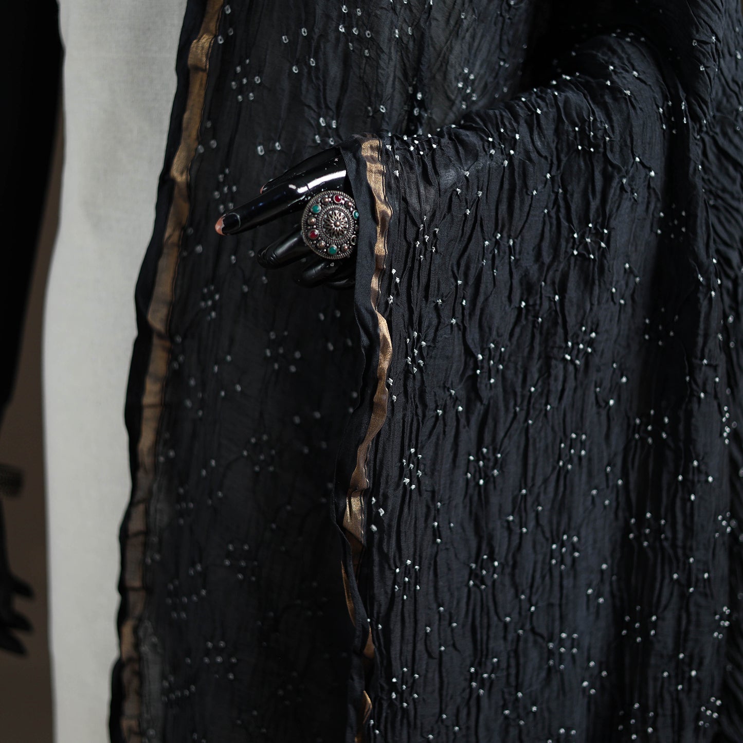 Kutch Bandhani Dupatta in Chanderi Silk 09