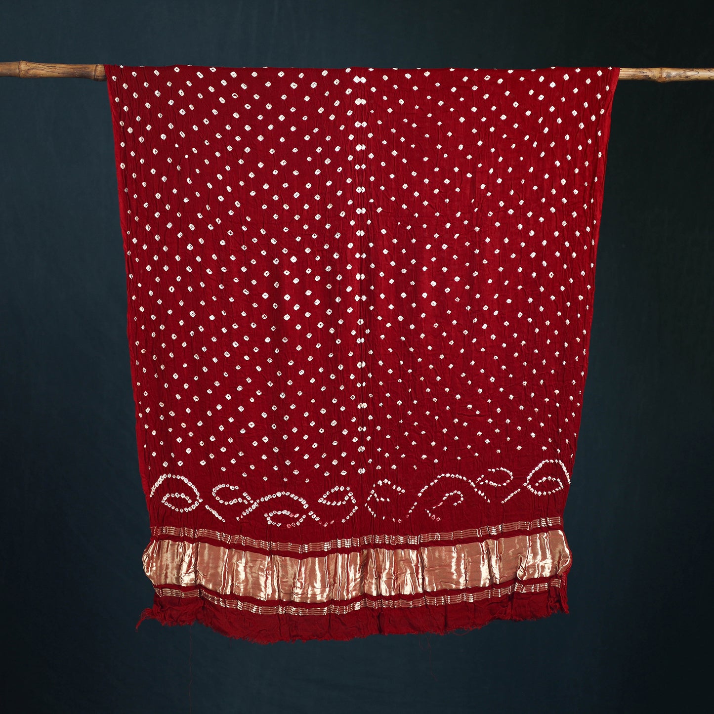 Kutch Lagdi Patta Border Modal Silk Bandhani Dupatta 03