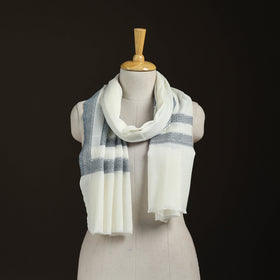 Plain Fine Wool Stole with Woven Border for Women 15
