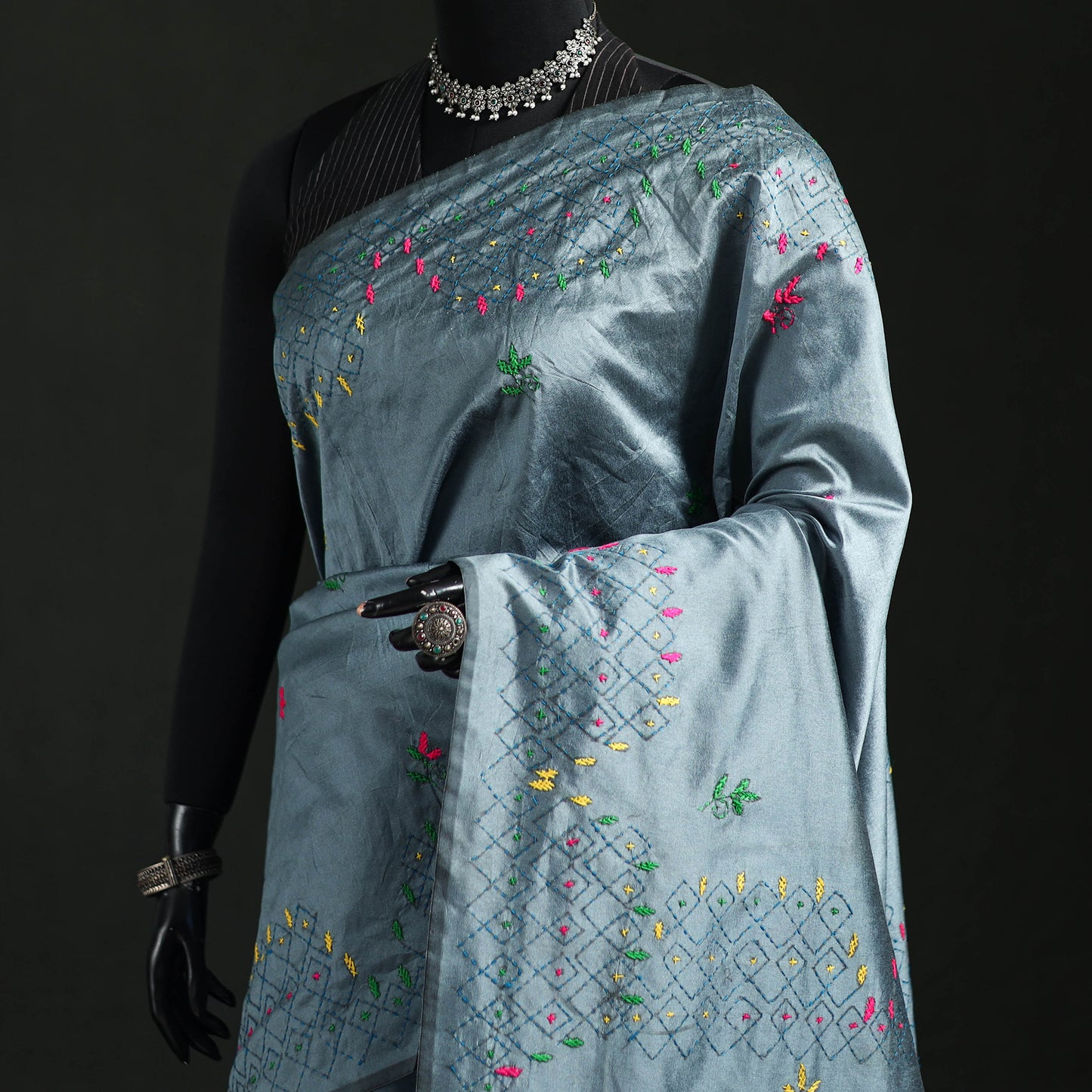 Hand Embroidered Silk Saree 41