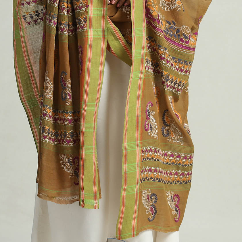 Kantha Embroidery Silk Dupatta