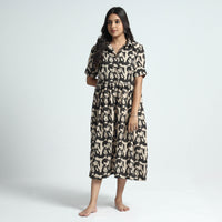 Black - Bindaas Art Block Printed Cotton Dress