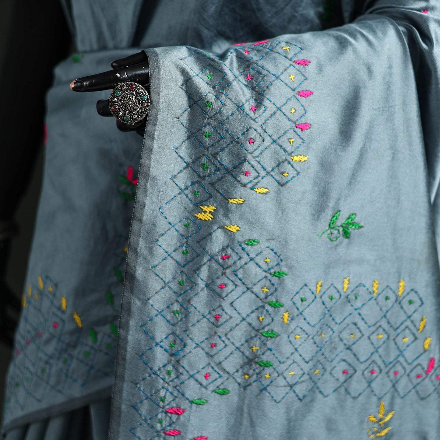 Hand Embroidered Silk Saree 41