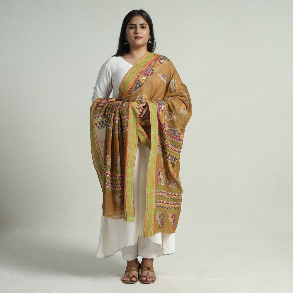 Kantha Embroidery Silk Dupatta