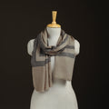 Brown - Plain Fine Wool Stole with Woven Border for Women 16