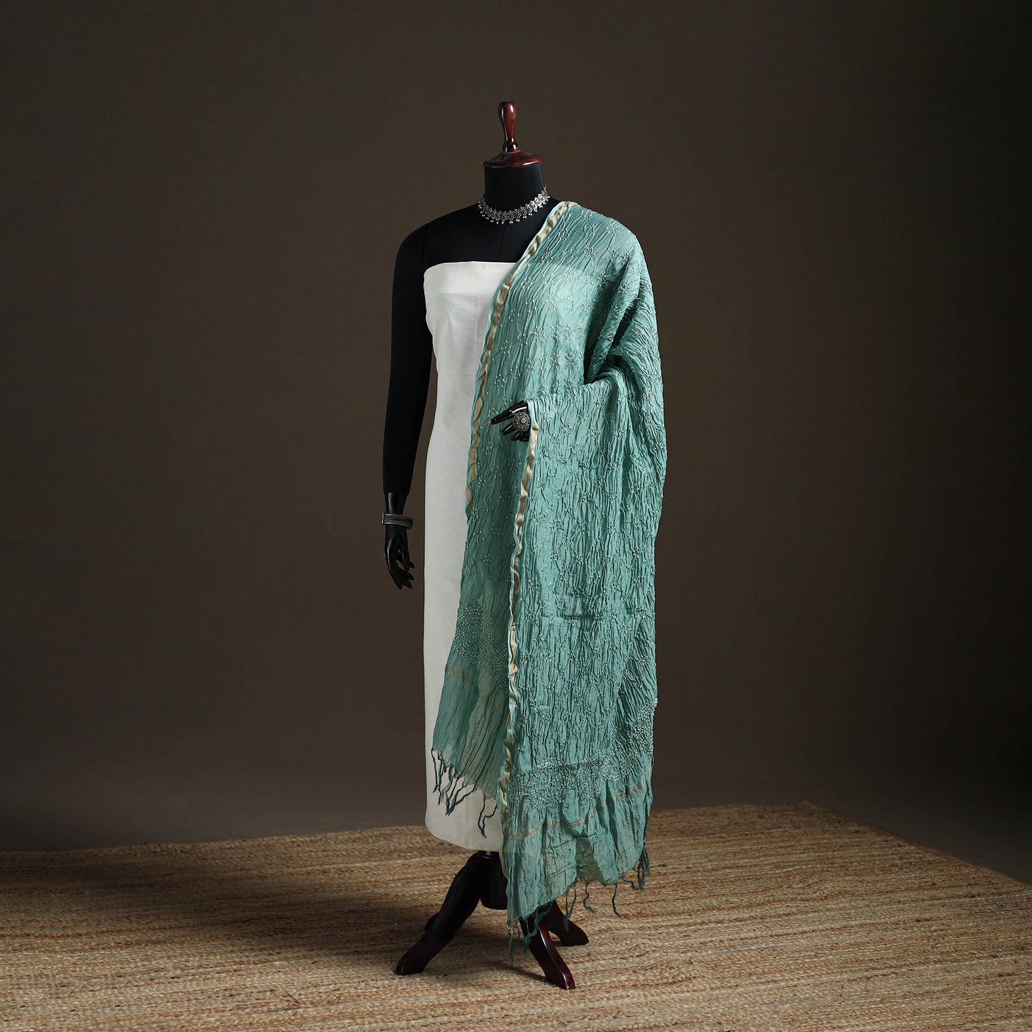 Kutch Bandhani Dupatta in Chanderi Silk 10
