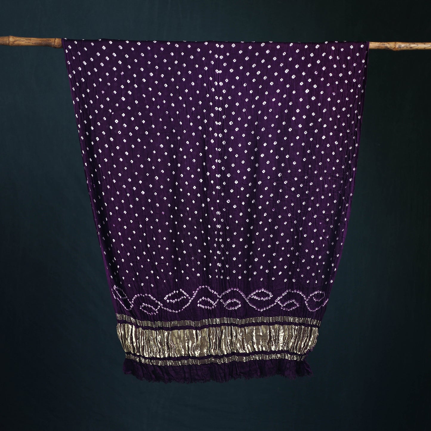 Kutch Lagdi Patta Border Modal Silk Bandhani Dupatta 01
