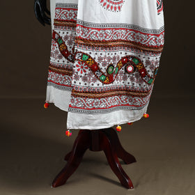 Kutch Hand Embroidered Mirror Work Printed Cotton Dupatta 03