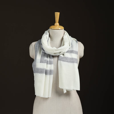 Plain Fine Wool Stole with Woven Border for Women 17