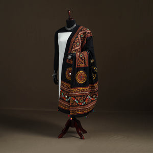 Kutch Hand Embroidered Mirror Work Printed Cotton Dupatta 05