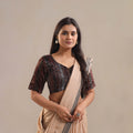 Velvet Natural Dyed Multicolor Ajrakh Print Blouse Online