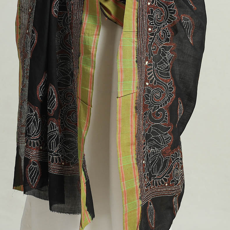 Kantha Embroidery Silk Dupatta