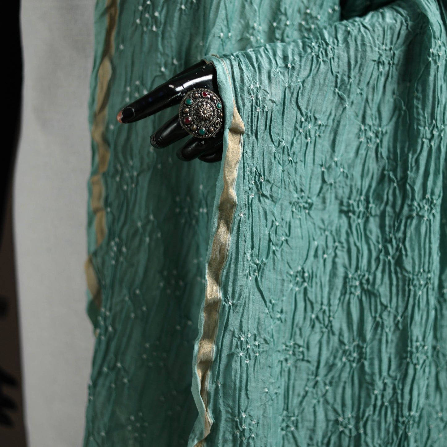 Kutch Bandhani Dupatta in Chanderi Silk 10