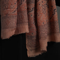 Brown - Block Print Pedana Kalamkari Wool Stole 22