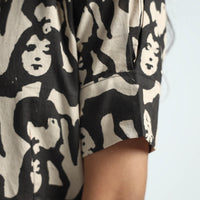 Black - Bindaas Art Block Printed Cotton Dress