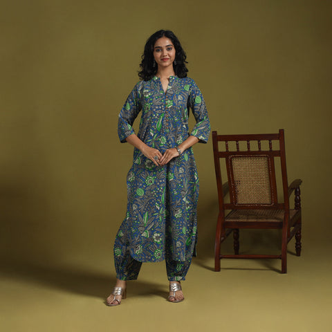 Kalamkari Printed Cotton 2pc Kurta Set for women 02