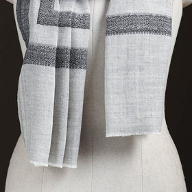 Plain Fine Wool Stole with Woven Border for Women 20