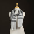 Plain Fine Wool Stole with Woven Border for Women 20